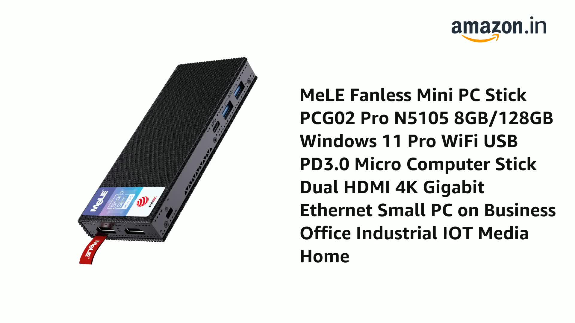 MeLE Fanless Mini PC Stick PCG02 Pro N5105 8GB/128GB Windows 11